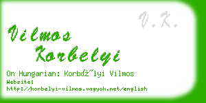 vilmos korbelyi business card